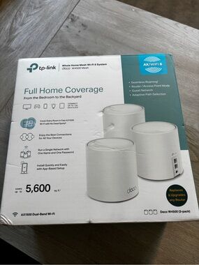 TP-Link Deco W4500 Mesh Wi‑Fi System — White and Teal Accents (3-Pack)